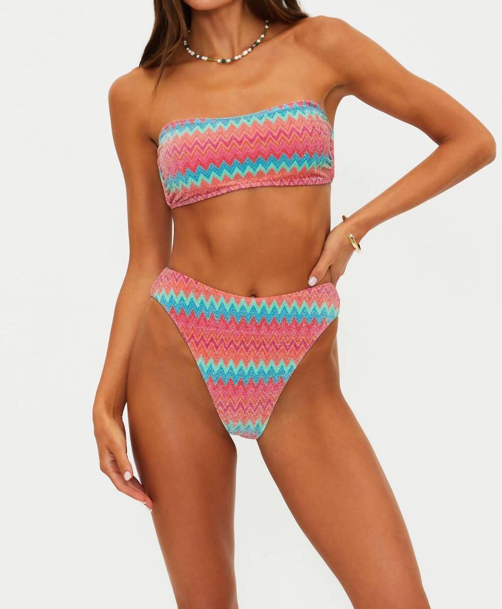 NEW BEACH RIOT kelsey bikini top and amarie bikini bottom set in strawberry ice
